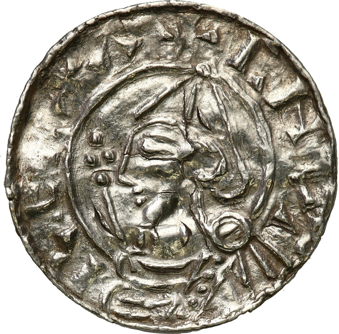 Anglia. Knut (1016-1035). Denar typu Pointed Helmet